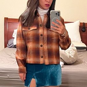 MADEWELL plaid flannel coat (saddle brown)